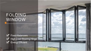 Gonho thương mại sử dụng cấu trúc nhôm ban công cách âm trượt cửa sổ gấp lớn cửa sổ kính gấp bi - Product Image 6
