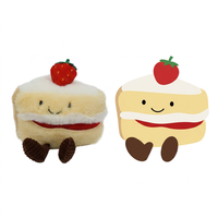 Aangepaste fruit smaak aardbei cheesecake pluche speelgoed zoete cake zachte knuffels pluche desserts room speelgoed