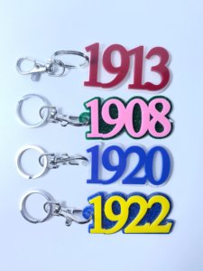 Porte-clés en acrylique avec lettres grecques 1913 <span class=keywords><strong>1920</strong></span> 1922 1922, porte-clés en plastique léger pour sac - Product Image 6