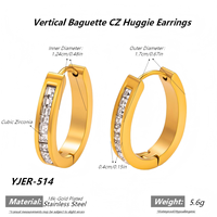 Boucles d'oreilles coeur en acier inoxydable 316L plaqué or 18k Boucles d'oreilles mode pour femmes sans ternissement