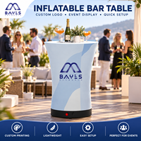 Table Gonflable Portable Personnalisable pour Extérieur, Étanche, Durable, avec Lumières LED Multicolores, Installation Facile, Résistante aux Intempéries