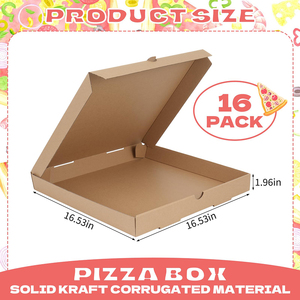 Scatole per <span class=keywords><strong>Pizza</strong></span> <span class=keywords><strong>in</strong></span> Cartone Ondulato Kraft Personalizzate 16x16 Pollici, Contenitori Usa e Getta per Asporto <span class=keywords><strong>di</strong></span> Torte, Ciambelle e Prodotti Artigianali - Product Image 2