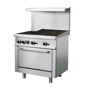 Commercial Kitchen Equipment Standing <strong>Cooking</strong> Ranges 12" Charbroiler +2 <strong>Top</strong> Burners with Oven - Product Image 6