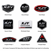 Autocollant en résine époxy PVC transparente personnalisée XJY, logo en dôme 3D, étiquette pour la marque automobile
