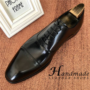 Nuevo modelo de zapatos de cuero grabados Brookes - zapatos formales de negocios británicos para hombre - zapatos Oxford hechos a mano de cuero genuino - Product Image 5