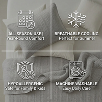 Couette en coton douce, respirante, unie et chaude pour chambre climatisée