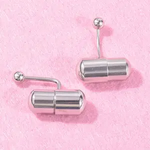 Stainless steel wholesale capsule belly button rings vibrating body jewelry