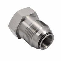 Raccord de tube hydraulique conique en alliage de titane Ti-6Al-4V, finition naturelle, usiné par tournage-fraisage, qualité AS9100, pour l'aérospatiale