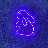 Luz Decorativa LED de Conejo de Neón Personalizable, Acrílico PVC IP67, Blanco Cálido, 50000 Horas de Duración, para Niños