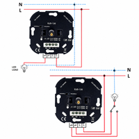 Variateur LED rotatif standard UE 0,5-300W à coupure de phase avant et coupure de phase arrière, variateur LED bidirectionnel sans scintillement, gradation fluide, interrupteur mural