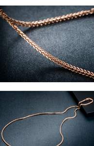 Collar <span class=keywords><strong>Chopar</strong></span> Clásico y Versátil de Oro de 18K, Cadena de Clavícula de Oro Rosa Puro Sólido y Brillante para Hombres y Mujeres - Product Image 5