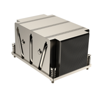 Refroidisseur de processeur de serveur 300W 2U avec 5 caloducs, base en cuivre, dissipateur thermique à ailettes en aluminium pour processeur de station de travail LGA 4926 ARM 9 Socket