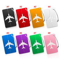 Étiquettes à bagages personnalisées, logo gravé au laser, impression, alliage d'aluminium, étiquette à bagages pour avion, étiquettes de sac à main de voyage portables avec anneau en fil métallique