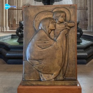 Escultura de Relieve de Pared de Bronce Antiguo Religioso con Ángeles, <span class=keywords><strong>Santos</strong></span> y Leones, Arte de Bajorrelieve Arquitectónico <span class=keywords><strong>para</strong></span> Iglesia - Product Image 4