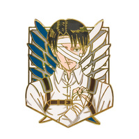 Pin de Esmalte de Alta Calidad de Anime AOT Levi, Versión Vendada, Alas de la Libertad, Broche Metálico para Decorar Chaquetas y Mochilas