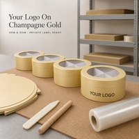 Boîte cadeau métallique ronde personnalisée en gros, deux pièces, avec couvercle et base, couvercle à fenêtre transparente et séparateur transversal pour l'emballage de desserts