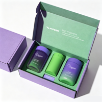 Flacon en verre vide de luxe à double paroi rond de 100 ml, 150 ml, 180 ml pour emballage de capsules de suppléments vitaminiques avec bouchon en plastique