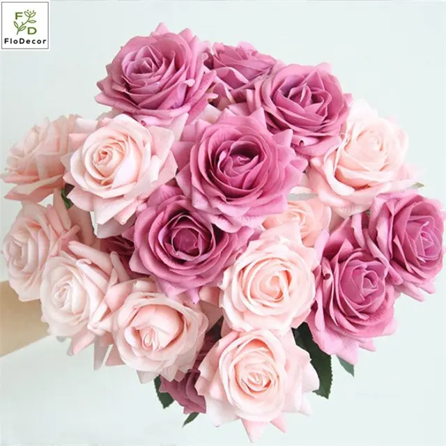 Hohe Qualität Künstliche Seide Real Touch Rose Blumen Latex Beschichtet Faux Hochzeit Party Geburtstag Dekorative Blume Showroom