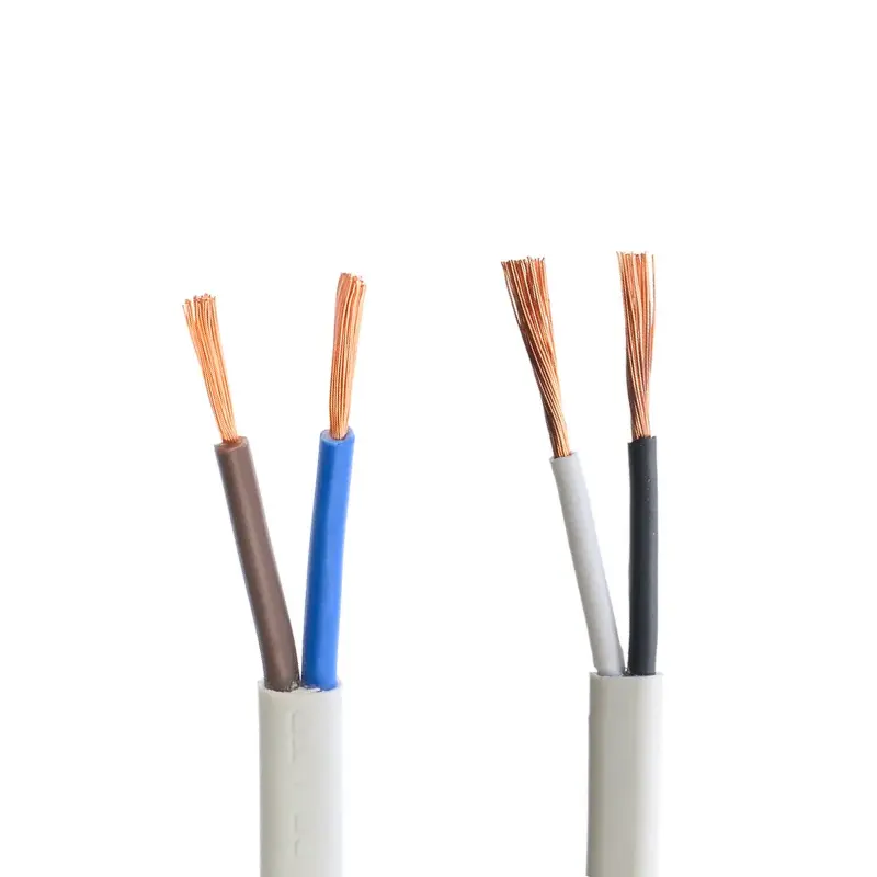 Aprobación VDE 2 núcleos 2x1 6/0.2mm Cable de alimentación eléctrica flexible delgado de cobre libre de oxígeno de la H03VVH2-F como cable plano led