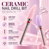Fraise à ongles professionnelle en céramique YAQIN 3/32 pouces pour le retrait du gel et de l'acrylique, grain personnalisé, couleur, logo, fabricant OEM ODM