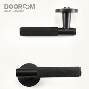 DOOROOM American Interior Privacy Access Door Lock <strong>Handle</strong> <strong>Copper</strong> Knurled Lever Wooden Door <strong>Handle</strong> - Product Image 6
