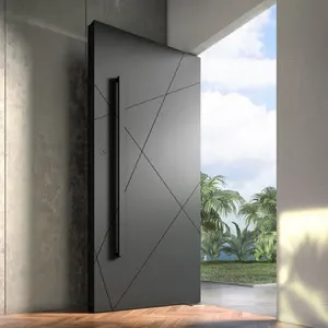 أبواب محورية أمامية خارجية حديثة من الصلب المعدني للفلل، أبواب حديدية أمنية للواجهات الخارجية للمنازل، أبواب دخول رئيسية - Product Image 1