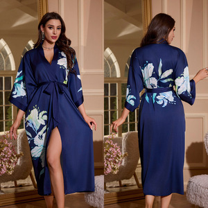 All'ingrosso pigiama da <span class=keywords><strong>donna</strong></span> taglie forti nuovo accappatoio <span class=keywords><strong>Kimono</strong></span> in seta da <span class=keywords><strong>donna</strong></span> accappatoio da <span class=keywords><strong>donna</strong></span> in raso abiti Sexy abiti da <span class=keywords><strong>donna</strong></span> in raso - Product Image 2