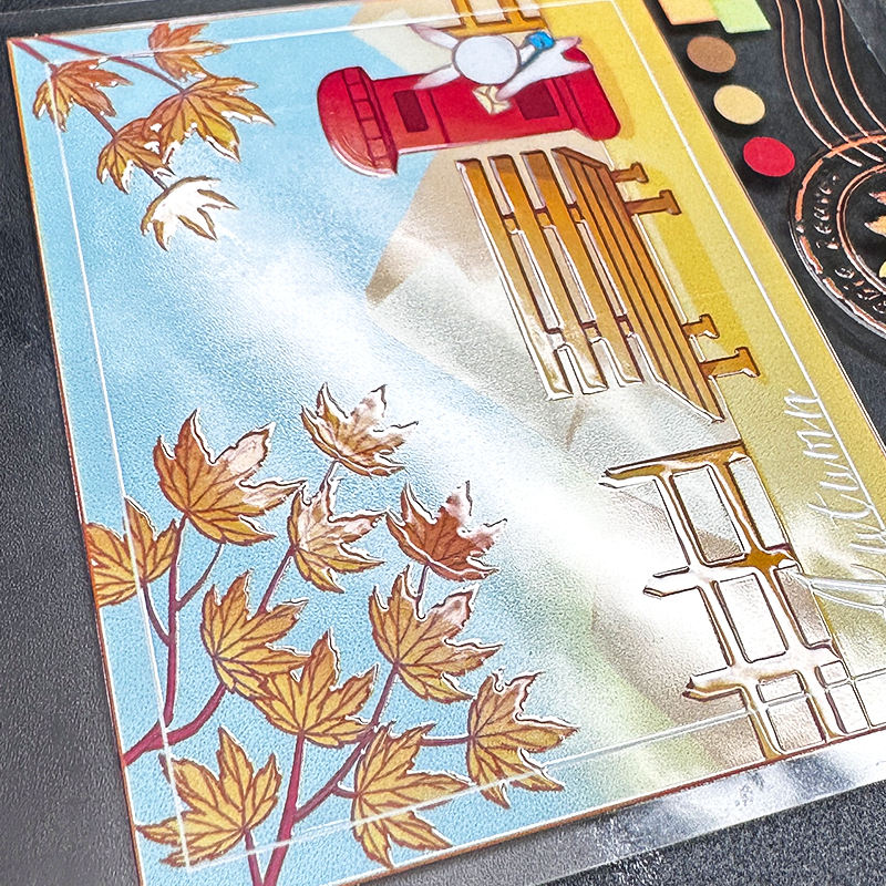 PET transparente + tinta de cristal 3D + línea de liberación ejemplo