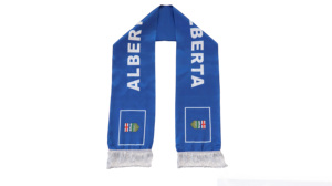 Écharpe et drapeau imprimés sur le thème de l'Alberta, personnalisés pour les événements sportifs, pour les supporters et la décoration - Product Image 3
