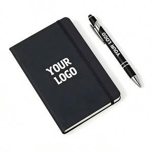 A5 Notebook with Customizable Logo Printable <b>Leather</b> Cover High-Value Business Meeting <b>Notepad</b> Wholesale - Product Image 1