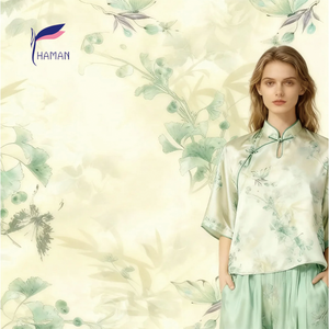 Eco-Friendly Wrinkle Resistant 100% Polyester Sateen <strong>Fabric</strong> Medium Weight <strong>Customizable</strong> <strong>Printed</strong> Patterns for Skirts Dresses Women - Product Image 1