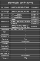 ZOYI ZT-A2 Automatic Ranging Intelligent Digital Multimeter Tester 4000 Counts AC/DC Voltage Current Measurement 600V Max AC