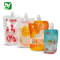 Sacs à boisson sans BPA, debout, transparents, imprimés, pour jus, avec bec verseur, pochettes liquides