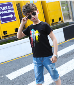 Vente en gros de vêtements pour enfants, nouveaux modèles, ensembles de vêtements, t-shirt bio et jeans pour enfants, ensemble 2 pièces - Product Image 3