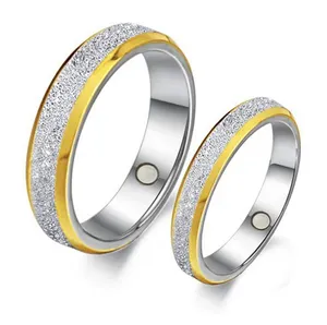 Energinox时尚闪光花式不锈钢钕磁铁戒指