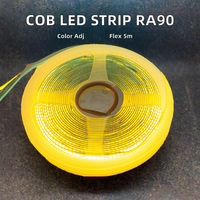 Lampu Strip LED Cob RA90 320 LED 12V/24V Lebar 8mm Fleksibel PVC IP44 untuk Rumah Kantor Gedung