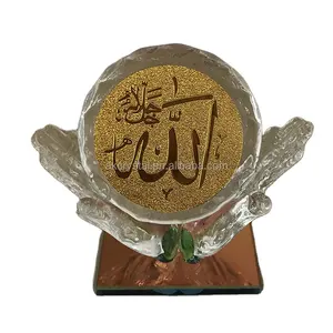 Simples design islâmico Árabe lembranças presentes de cristal de cristal de vidro com as mãos