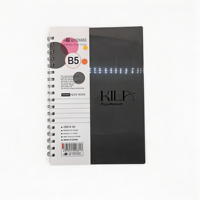 Carnet à spirales personnalisé avec couverture rigide, carnet à spirales transparent en PP format B5, carnet à spirales ligné personnalisé en gros pour usage scolaire