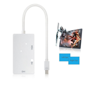 Adaptador Mini DisplayPort 3 en 1, Convertidor de Cable DP a HDTV/VGA/DVI 1080p, Función de Carga para Laptop, HDTV y Proyector, Gran Venta