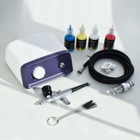 Kit de pulvérisation de gâteau aérographe facial aérographe professionnel avec ensemble d'artiste de peinture acrylique