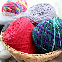Fil Chenille Velours Doux et Chaud en Polyester, Couleurs Assorties, Gros Fil pour Crochet et Tricot