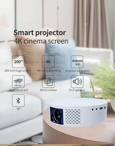 200 Inch Huge Screen 4k Video <strong>Decoding</strong> T269 Smart Projector Dual Band Wifi Android 9.0 Hifi Speaker Projector Factory - Product Image 3