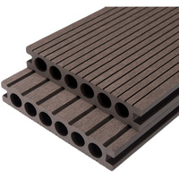 Revêtement de sol extérieur pour jardin, terrasse en WPC, imperméable, à clipser, brossé