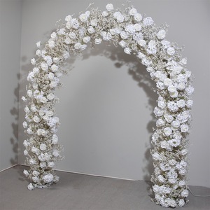 Arche de mariage en fer en forme de U, décorée de fleurs artificielles, simulation de fleurs, couleur violette - Product Image 6