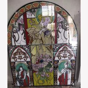 โรงงานจีนจัดหาแผงกระจกสีตกแต่งลายเทวดาสไตล์ยุโรปขนาดใหญ่ ดีไซน์สวยงาม ทนทาน ทำด้วยมือ - Product Image 6