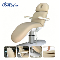 Unirelax - Lit de massage électrique professionnel pour salon de beauté, 3 moteurs, réglable, chaise de soin du visage, table avec base stable