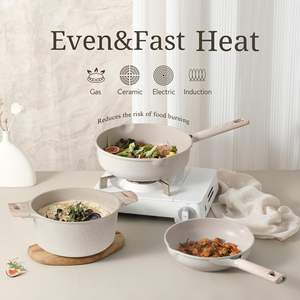 Ensemble de cuisine en pierre Maifan, poêle antiadhésive, wok, casserole à lait, compatible induction, qualité supérieure - Product Image 4