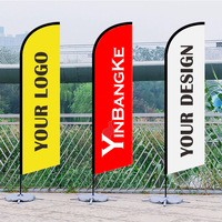 Banderola Publicitaria Promocional con Asta e Impresión Personalizada, Bandera de Pluma, Banderola de Playa Voladora, Banderas tipo Lágrima