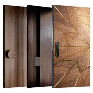 American Style Tilt and Turn Custom Wood Doors Wooden Double Door Designs Security Doors Homes Entrance