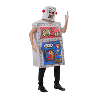Costume de robot amusant pour adultes, combinaison en éponge avec chapeau pour garçons et filles, idéal pour Halloween, jeux de rôle, carnaval, fêtes, spectacles et mascarades
